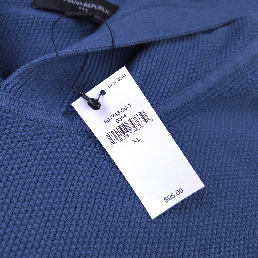 Tommy Bahama Hoodie Mens XL Pullover Pique Knit Sweatshirt Blue Pockets NWT $95 - Picture 4 of 9